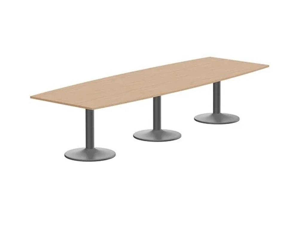 Kito Barrel Wooden Meeting Table Triple Cylinder Leg Base