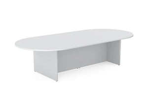 Kito Oval Boardroom Table With Panel Leg Base In White Finish