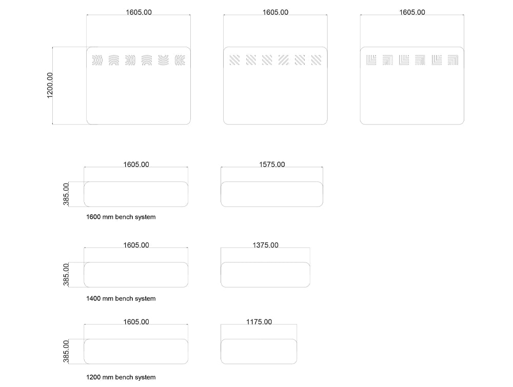 Koala Acoustic Bench Screen Dimensions