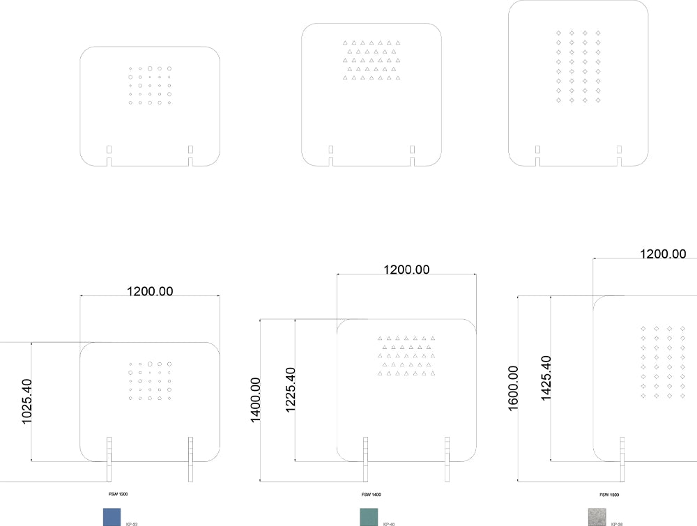 Koala Cutout Freestanding Acoustic Screen Dimensions
