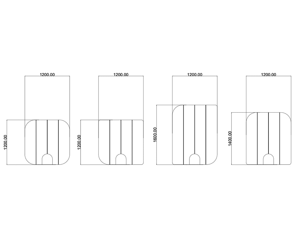 Koala Rounded Freestanding Screen 1 Corner Dimensions