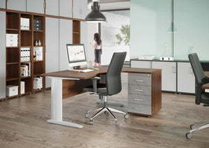 Komo Crescent Desk With Pole Leg 1