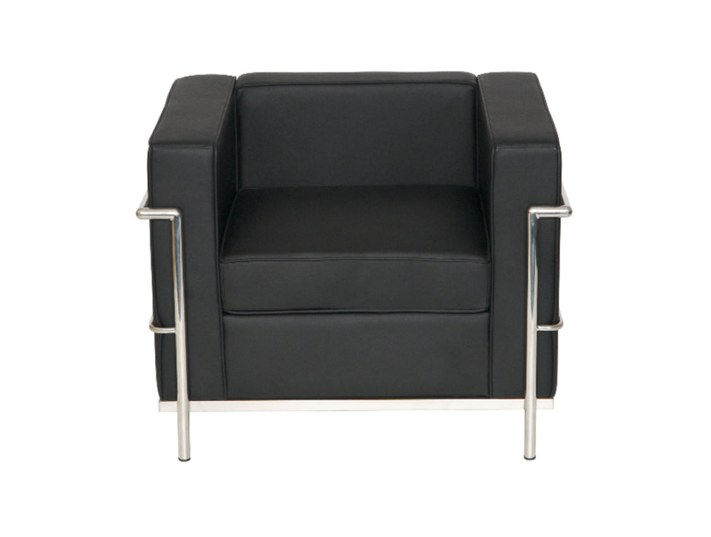 Korby Black Faux Leather Armchair