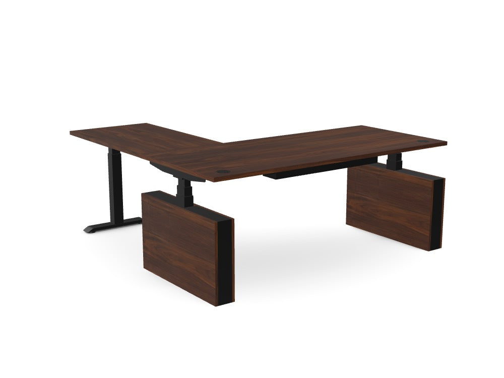 Custom Ws.D Levo Sit-Stand Desk with Return - Ref: A4JFORE