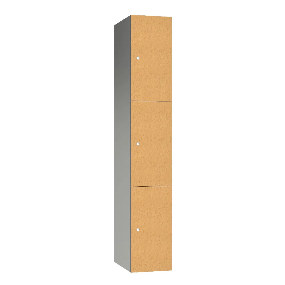 Leisure 3 Door Aluminium Locker Beech