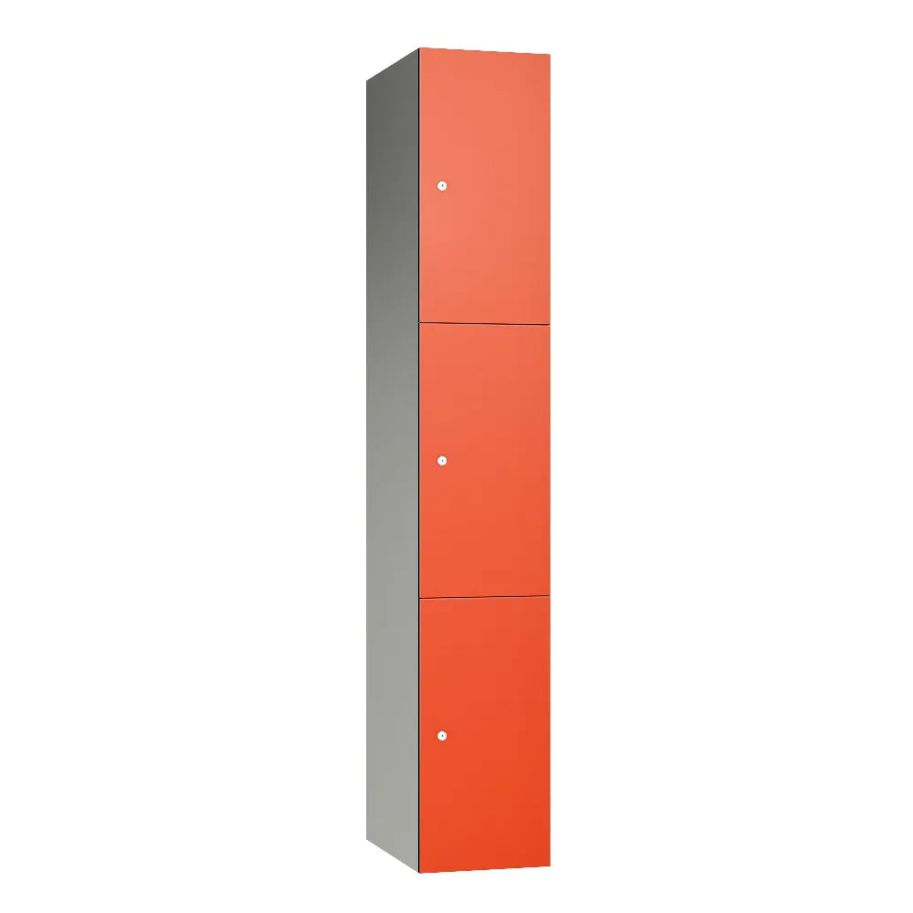 Leisure 3-Door Aluminium Locker - Tangerine