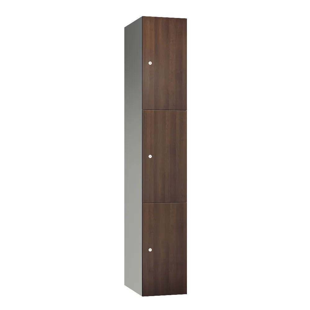 Leisure 3-Door Aluminium Locker - Walnut