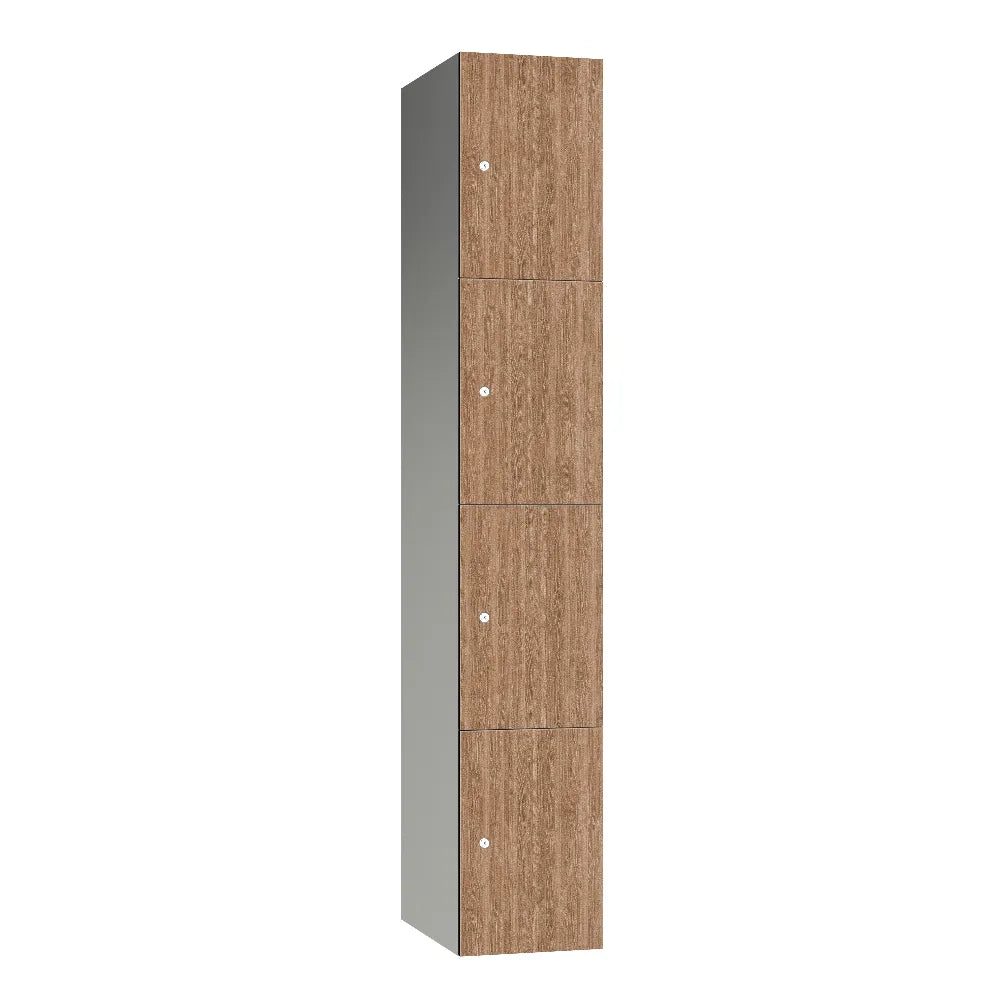 Leisure 4 Door Aluminium Locker Oak