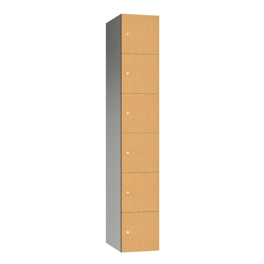 Leisure 6-Door Aluminium Locker - Beech