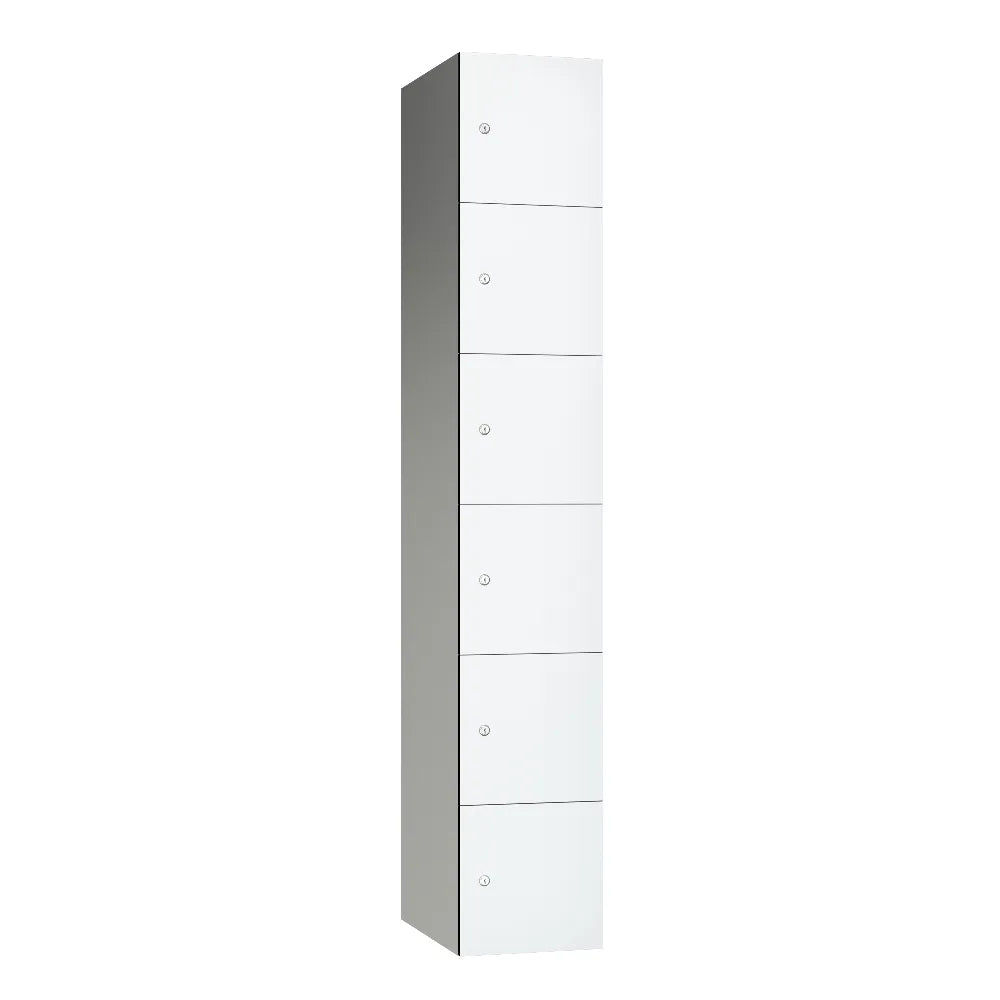 Leisure 6 Door Aluminium Locker Designer Wht