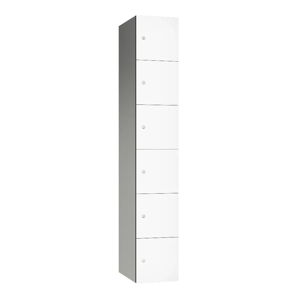 Leisure 6 Door Aluminium Locker Frosty Wht
