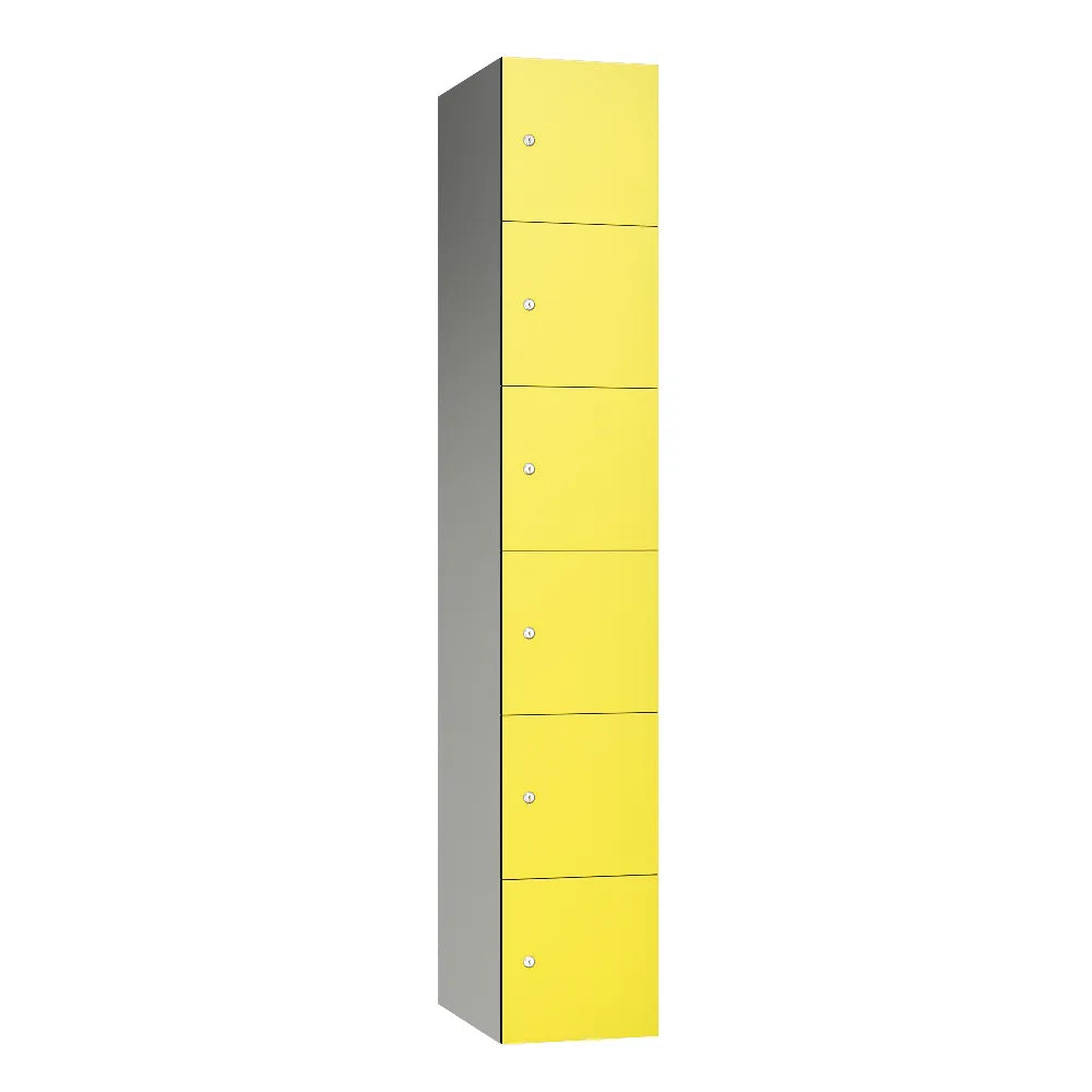 Leisure 6-Door Aluminium Locker - Lime Yellow