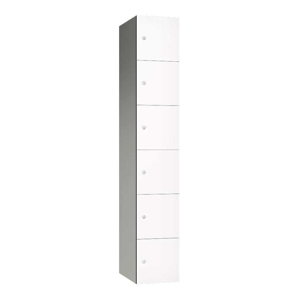Leisure 6-Door Aluminium Locker - Pearly White