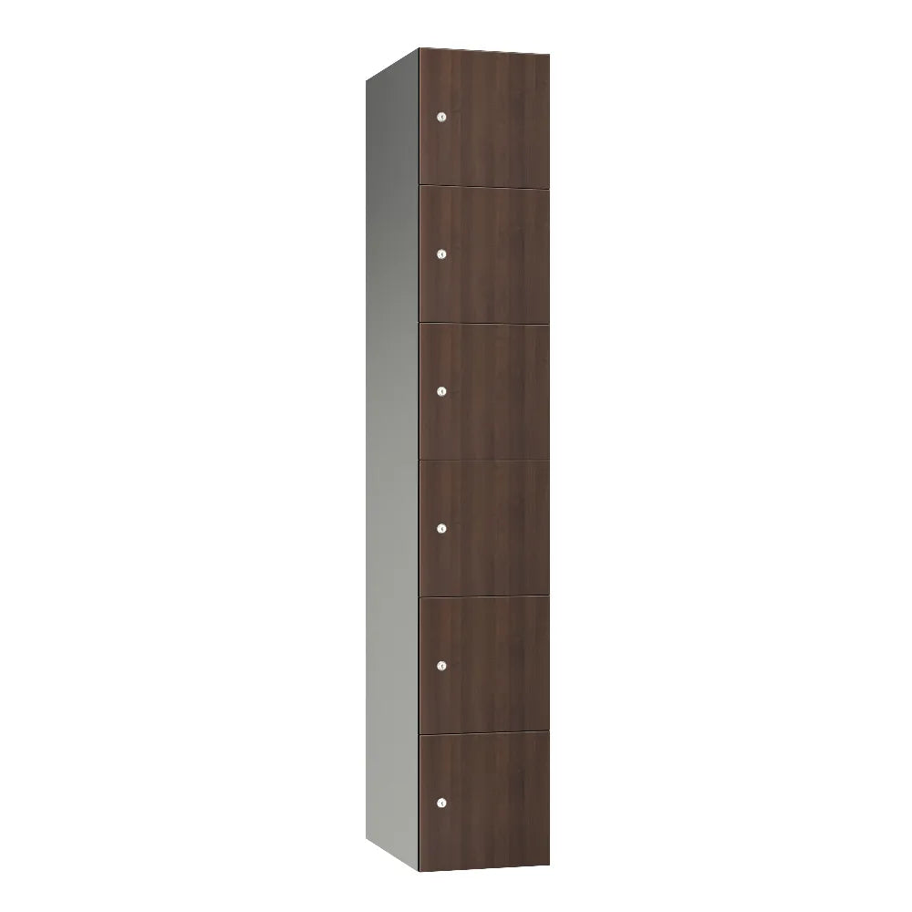 Leisure 6-Door Aluminium Locker - Walnut