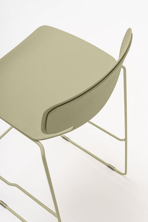 Lena Low Backrest Stool with Sled Base Detail 3