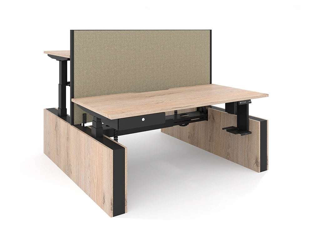 Levo Plus Bench Sit Stand Desk In Oak Sonoma Finish