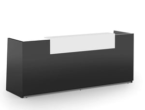 Libra Premium Black Office Reception Counter Unit With White Riser