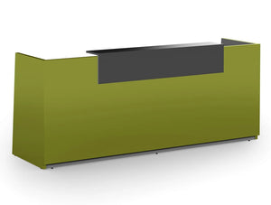 Libra Premium Green High Gloss Office Counter Unit With Anthracite Riser