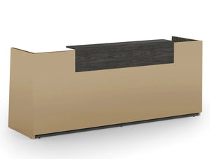 Libra Premium High Gloss Office Reception Desk Unit with Riser - Radius ...