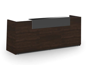 Libra Wooden Dark Walnut Desk Counter For Reception Area With Anthracite Riser