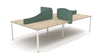 Light Desk Screens in Green Finish Attached in a Bench Desk 2