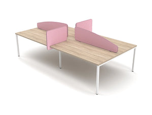 Light Grip And Arc Desk Screens With Fabric Trim In Pink Finish