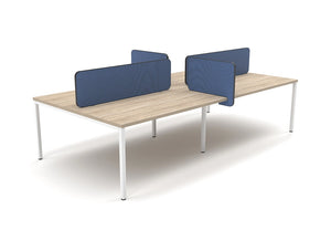Light Straight And Grip Desk Screens With Pvc Trim In Blue Finish