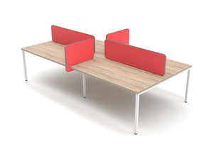 Light Straight And Grip Desk Screens With Pvc Trim In Red Finish