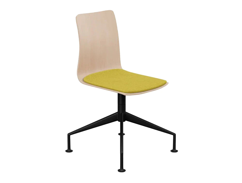 Linar Plus Wooden Chair With Cushion  Cross Base Not Linar Lpsj4Lnlbs Ral9005 Cushme62002