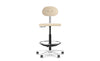 Logika Wooden Swivel Office Sit Stand Chair With Ring Footrest 3