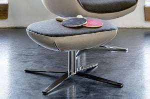 Loop Upholstered Lounge Footrest In Two Toned Finish With Table Tennis Rocket In Breakout Setting
