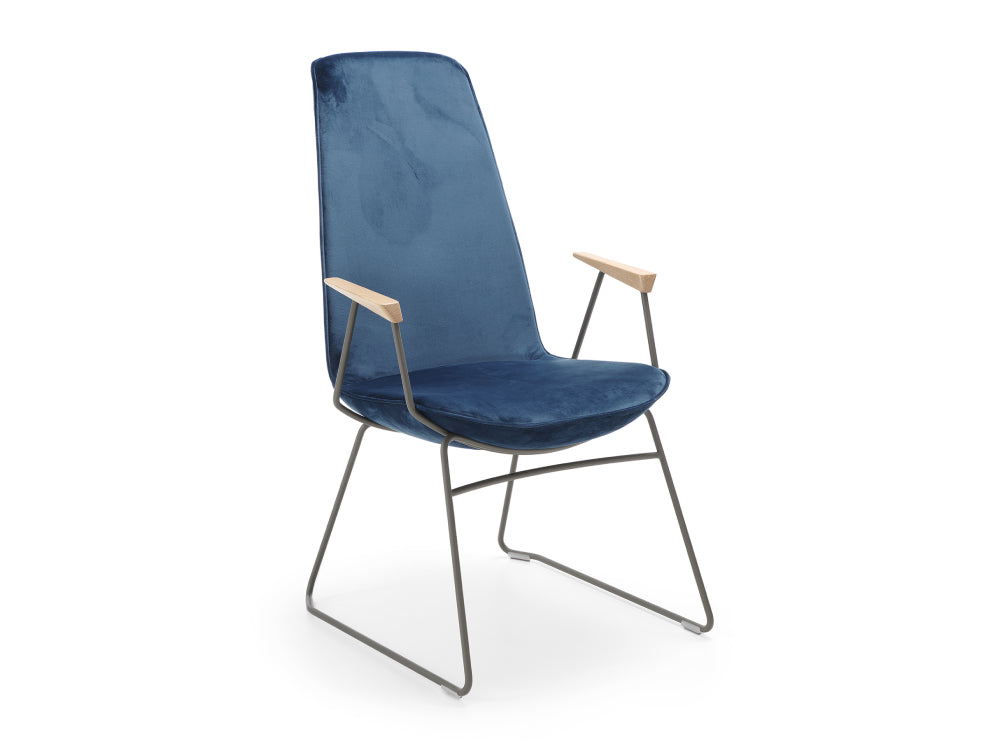 Lumi High Back Chair with Sled Base