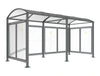 M Barrel Roof Bicycle Shelter with Extension and Back and Side Cladding 2