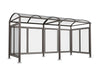 M Barrel Roof Bicycle Shelter with Extension and Back and Side Cladding
