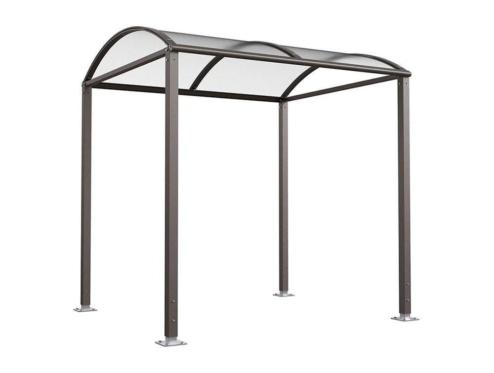 M Barrel Roof Bicycle Shelter with Polycarbonate Dome