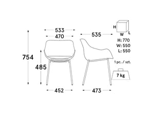 Mdd Baltic Classic Upholstered Shell Armchair 7 Dimensions