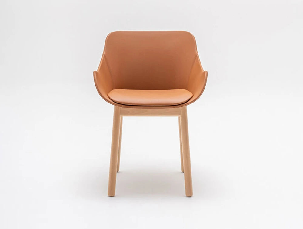 MDD Baltic Classic Upholstered Shell Armchair with Wooden Base 6