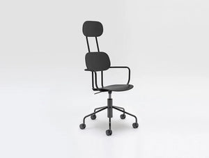 Mdd New School Chair With Headrest On Four Legged Metal Frame 3