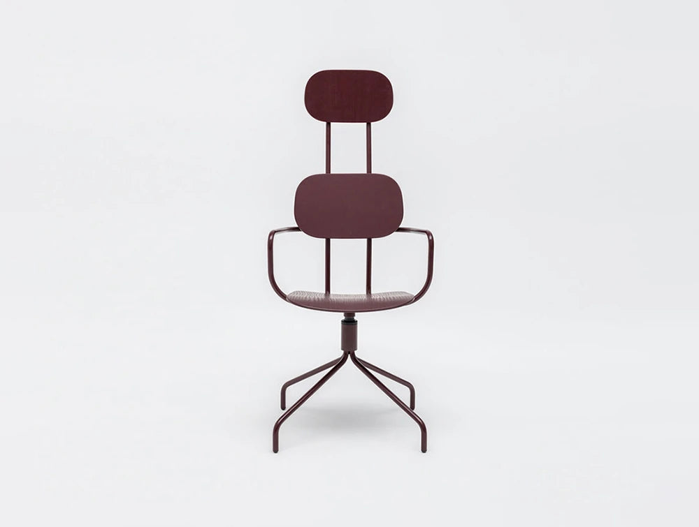 Mdd New School Chair With Headrest On Four Legged Metal Frame 8