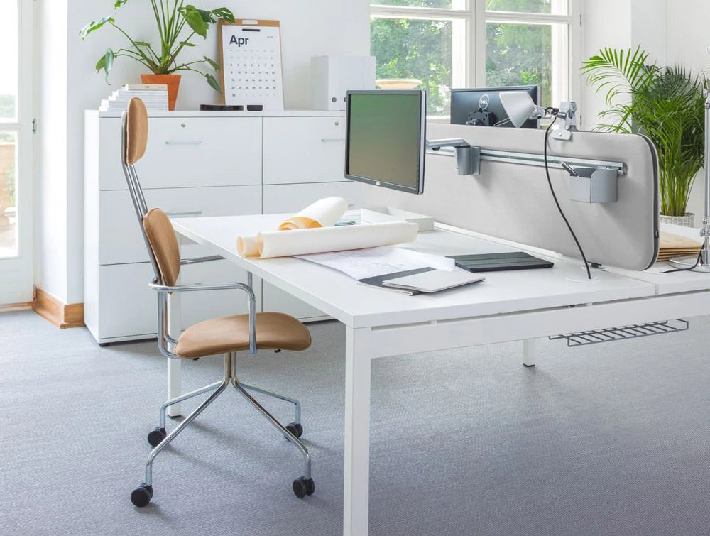 MDD New School High Back Chair Swivel Castor Wheels with Computer and Desk