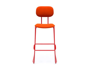Mdd New School High Sled Chair In Orange Upholstery