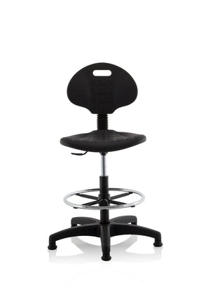 Malaga High Rise Draughtsman Task Operator Chair Black Polyurethane Seat And Back Without Arms OP000089 3