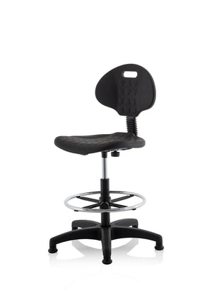 Malaga High Rise Draughtsman Task Operator Chair Black Polyurethane Seat And Back Without Arms OP000089 4