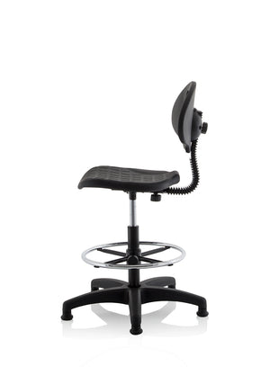 Malaga High Rise Draughtsman Task Operator Chair Black Polyurethane Seat And Back Without Arms OP000089 5