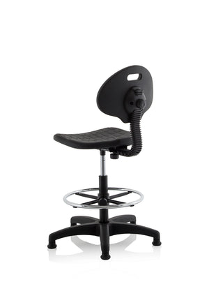 Malaga High Rise Draughtsman Task Operator Chair Black Polyurethane Seat And Back Without Arms OP000089 6