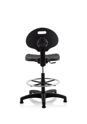 Malaga High Rise Draughtsman Task Operator Chair Black Polyurethane Seat And Back Without Arms OP000089 7