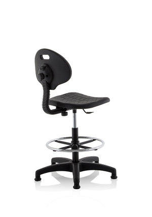 Malaga High Rise Draughtsman Task Operator Chair Black Polyurethane Seat And Back Without Arms OP000089 8