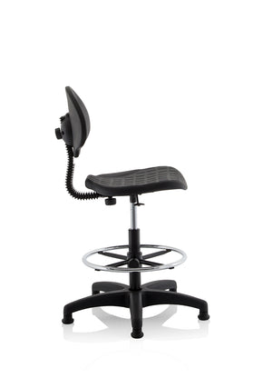 Malaga High Rise Draughtsman Task Operator Chair Black Polyurethane Seat And Back Without Arms OP000089 9