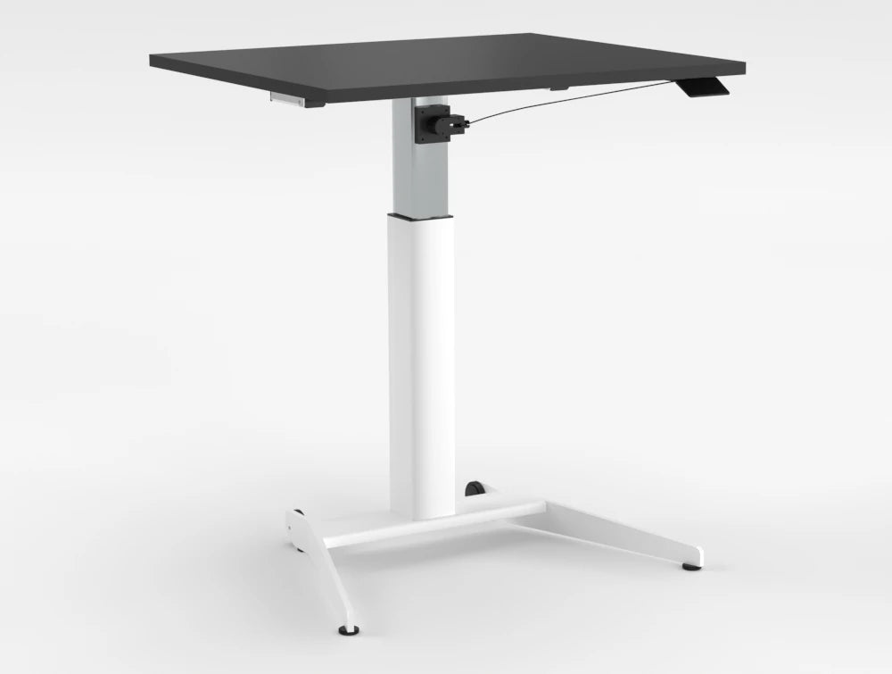 Mara Follow Compact Sit Stand Desk 299E Black Top Black Frame