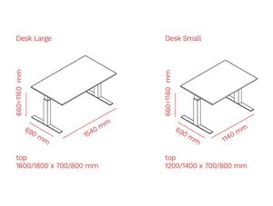 Mara Follow Height Adjustable Office Desk Dimensions